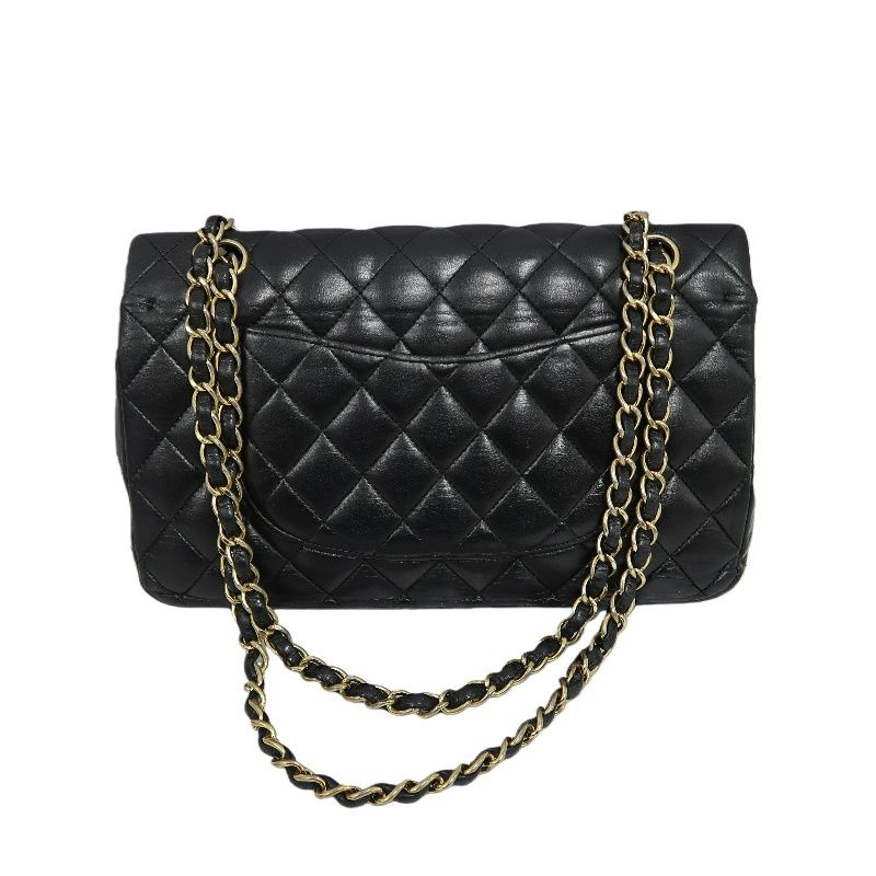 CHANEL Classic Flap Matelassé Shoulder Bag, Lambskin, Black, Gold Hardware