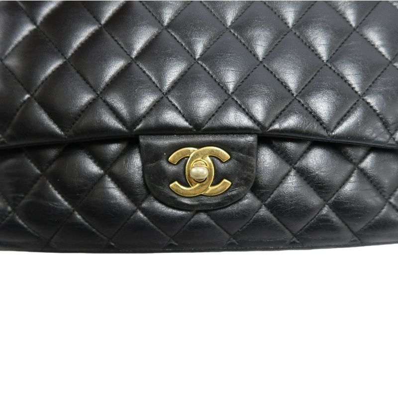 CHANEL Classic Flap Matelassé Shoulder Bag, Lambskin, Black, Gold Hardware