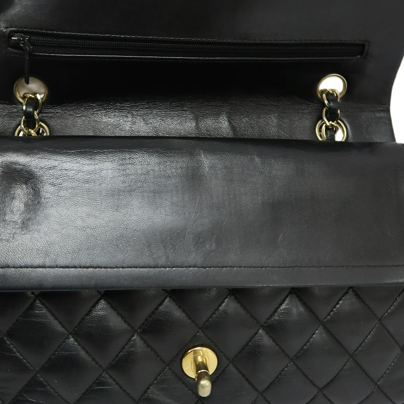 CHANEL Classic Flap Matelassé Shoulder Bag, Lambskin, Black, Gold Hardware