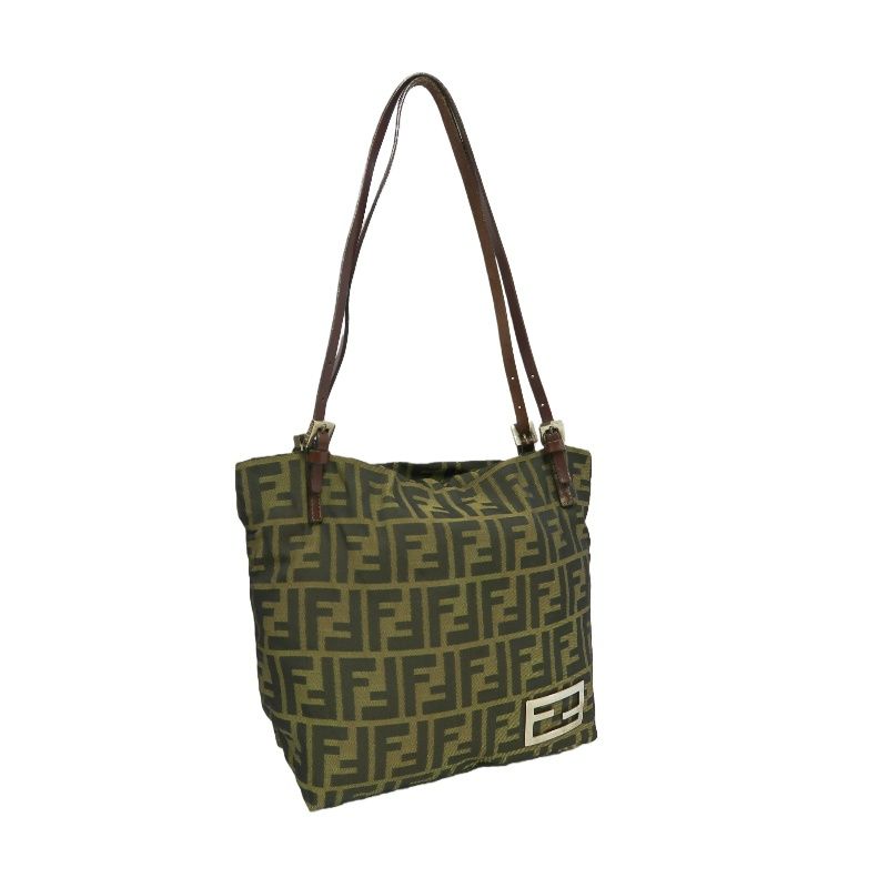 FENDI Brown Zucca Canvas Tote Handbag