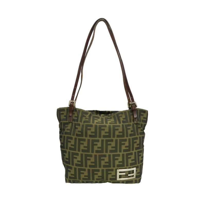 FENDI Brown Zucca Canvas Tote Handbag