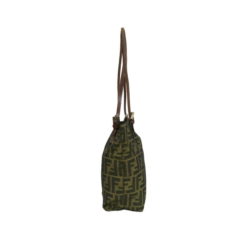 FENDI Brown Zucca Canvas Tote Handbag