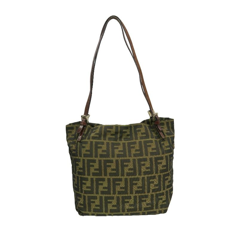 FENDI Brown Zucca Canvas Tote Handbag