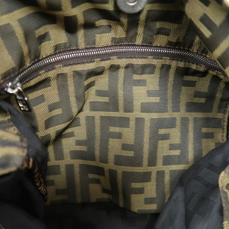 FENDI Brown Zucca Canvas Tote Handbag