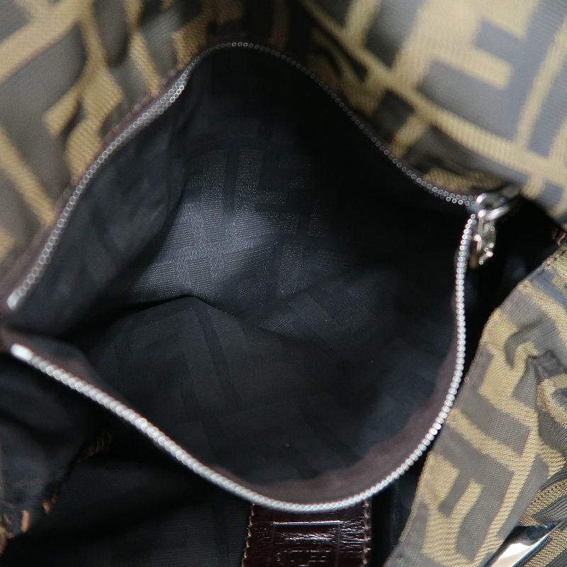 FENDI Brown Zucca Canvas Tote Handbag