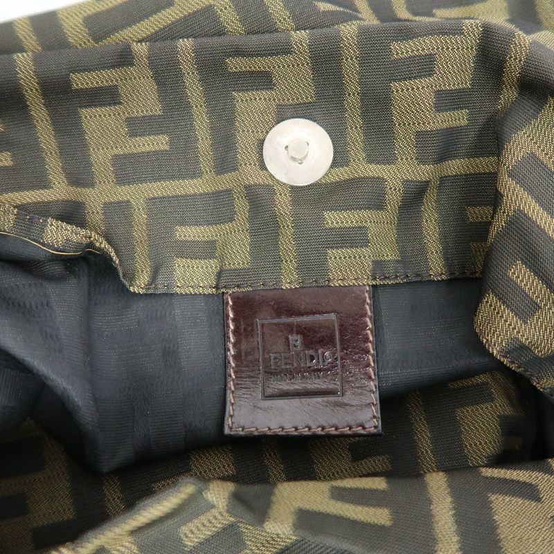 FENDI Brown Zucca Canvas Tote Handbag
