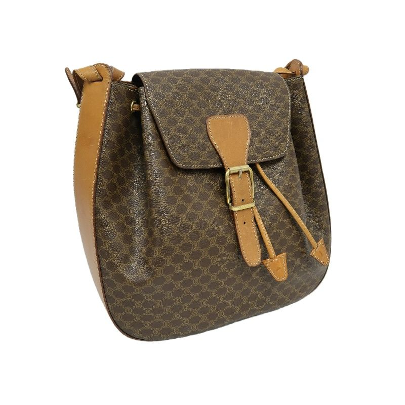 CELINE Macadam Coated Canvas, Shoulder Bag, Brown