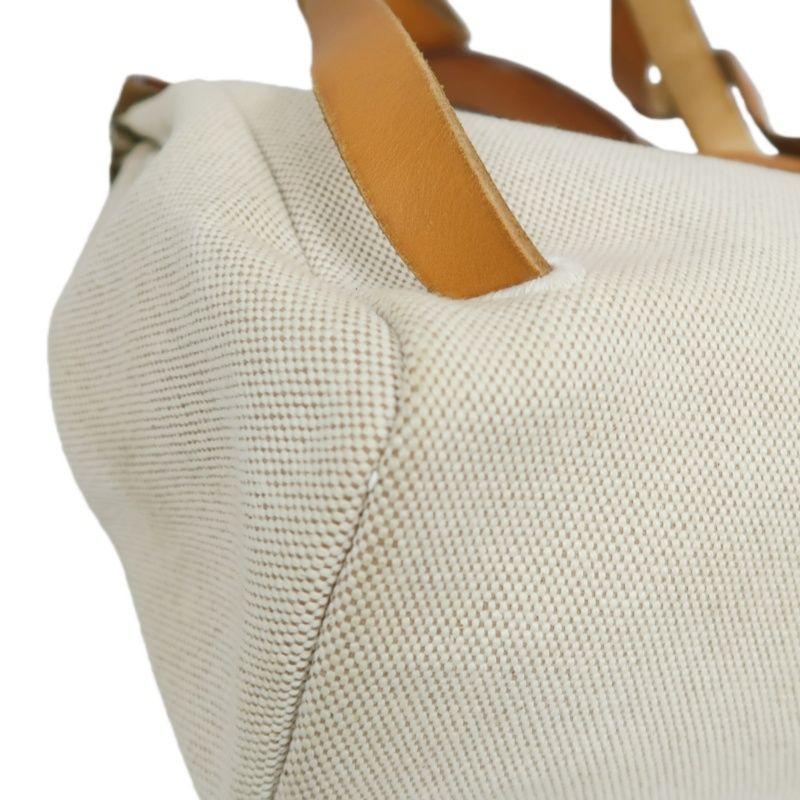 HERMES Herbag Ado PM, Canvas, Backpack & Handbag, Beige/Brown, with Padlock, 2 Keys, Clochette, Extra Inner Bag and Stopper