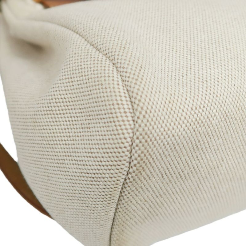 HERMES Herbag Ado PM, Canvas, Backpack & Handbag, Beige/Brown, with Padlock, 2 Keys, Clochette, Extra Inner Bag and Stopper