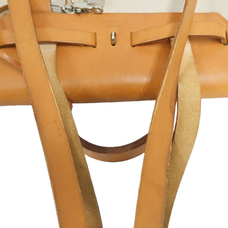 HERMES Herbag Ado PM, Canvas, Backpack & Handbag, Beige/Brown, with Padlock, 2 Keys, Clochette, Extra Inner Bag and Stopper