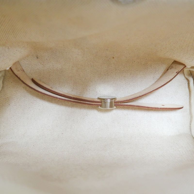 HERMES Herbag Ado PM, Canvas, Backpack & Handbag, Beige/Brown, with Padlock, 2 Keys, Clochette, Extra Inner Bag and Stopper