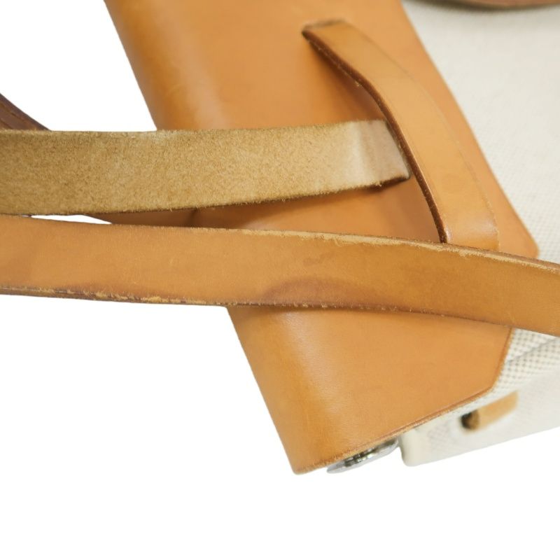 HERMES Herbag Ado PM, Canvas, Backpack & Handbag, Beige/Brown, with Padlock, 2 Keys, Clochette, Extra Inner Bag and Stopper