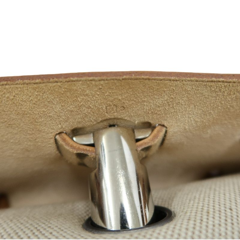 HERMES Herbag Ado PM, Canvas, Backpack & Handbag, Beige/Brown, with Padlock, 2 Keys, Clochette, Extra Inner Bag and Stopper