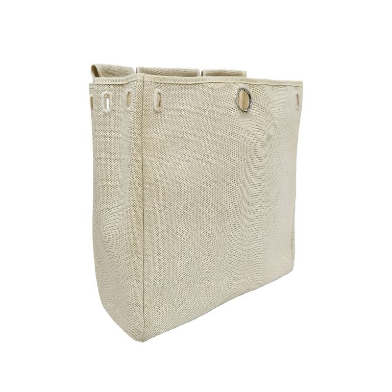 HERMES Herbag Ado PM, Canvas, Backpack & Handbag, Beige/Brown, with Padlock, 2 Keys, Clochette, Extra Inner Bag and Stopper