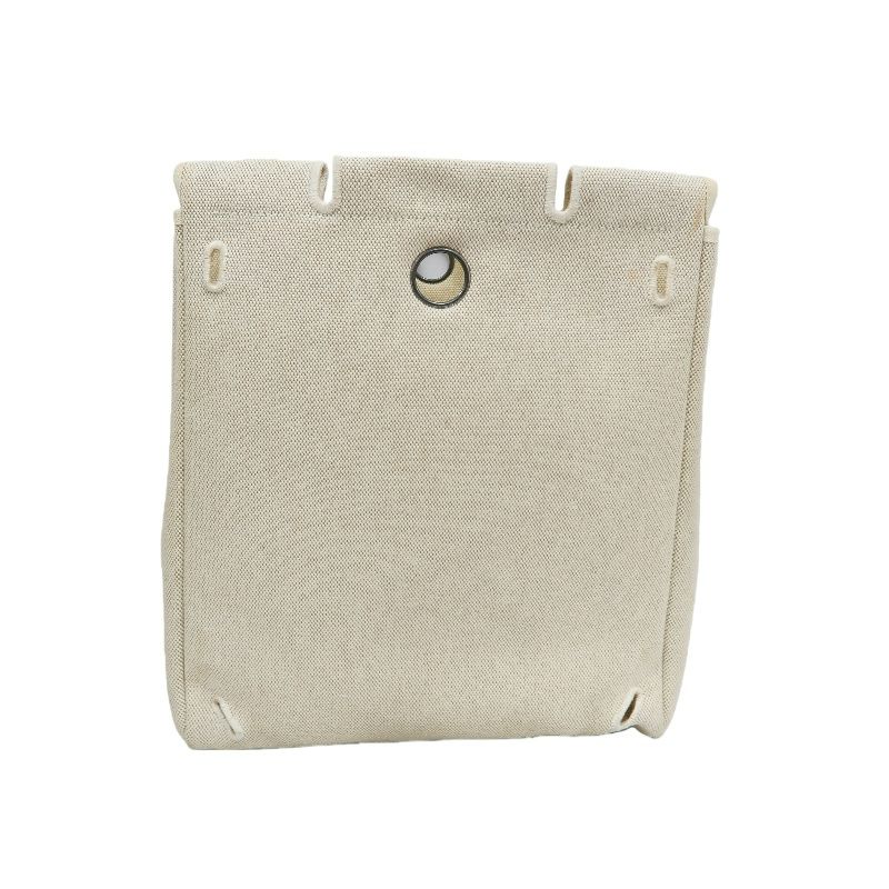 HERMES Herbag Ado PM, Canvas, Backpack & Handbag, Beige/Brown, with Padlock, 2 Keys, Clochette, Extra Inner Bag and Stopper