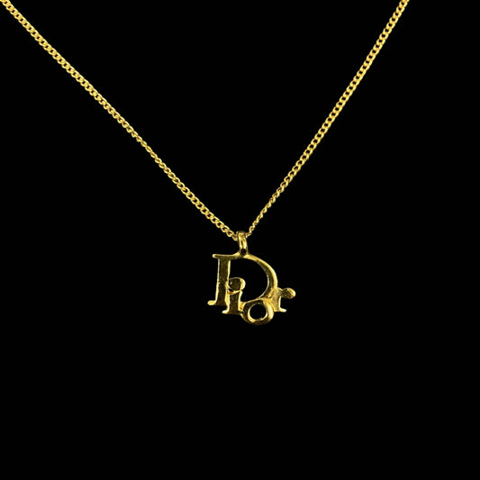 DIOR necklace, gold-tone alloy hardware, logo design