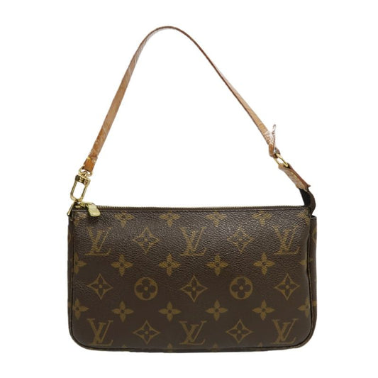LOUIS VUITTON Monogram Accessoires Mahjong Style Shoulder Pouch Brown Coated Canvas