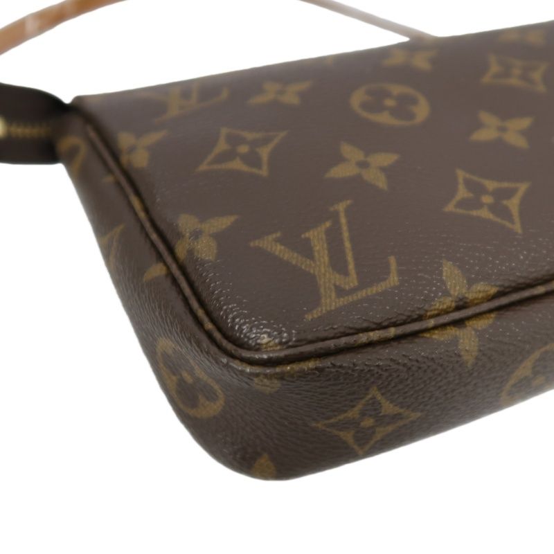 LOUIS VUITTON Monogram Accessoires Mahjong Style Shoulder Pouch Brown Coated Canvas