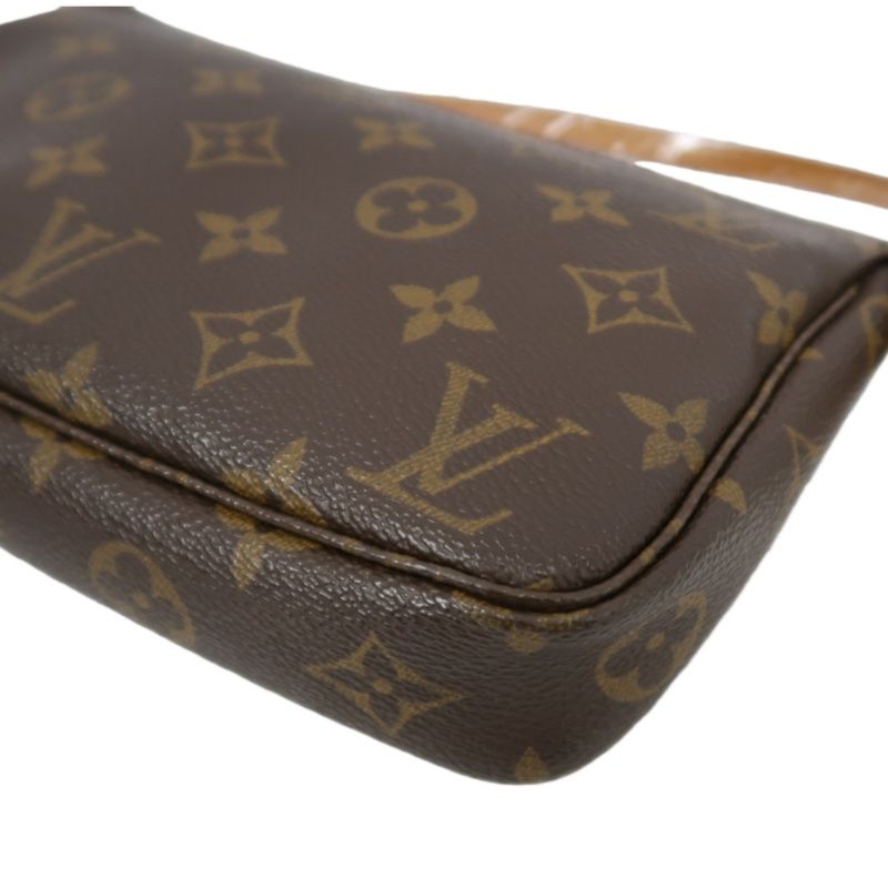LOUIS VUITTON Monogram Accessoires Mahjong Style Shoulder Pouch Brown Coated Canvas