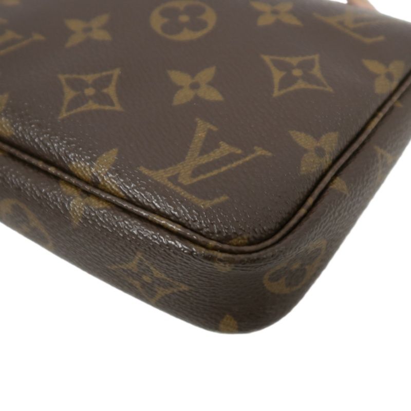LOUIS VUITTON Monogram Accessoires Mahjong Style Shoulder Pouch Brown Coated Canvas