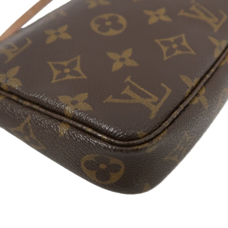 LOUIS VUITTON Monogram Accessoires Mahjong Style Shoulder Pouch Brown Coated Canvas