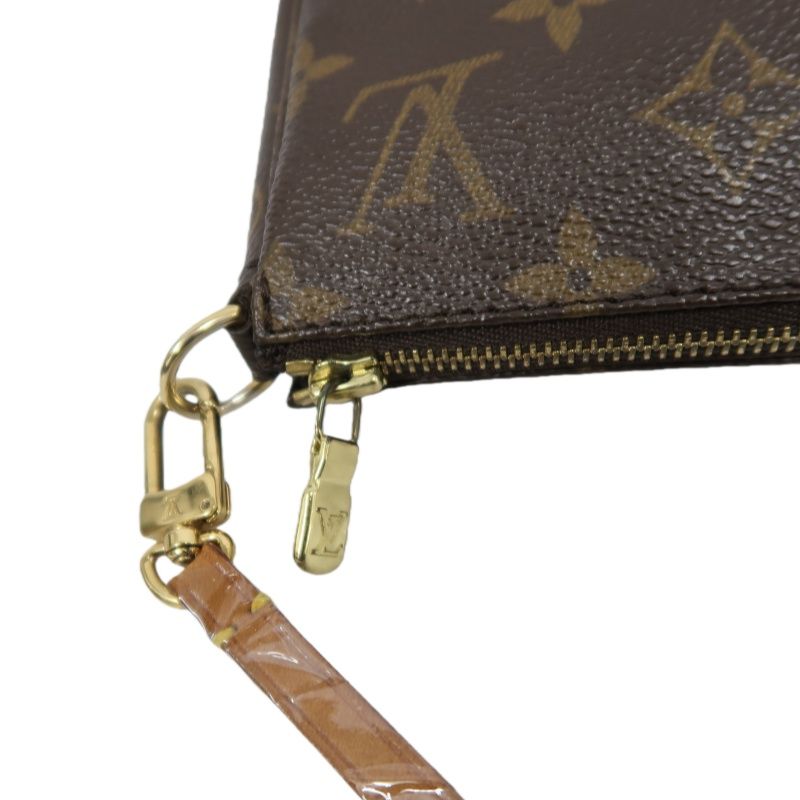 LOUIS VUITTON Monogram Accessoires Mahjong Style Shoulder Pouch Brown Coated Canvas