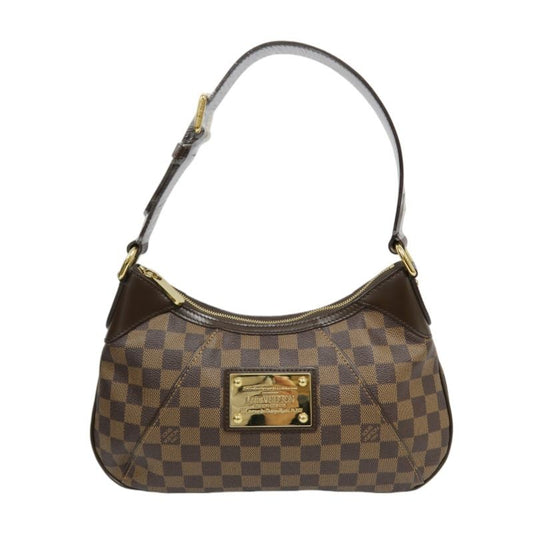 LOUIS VUITTON Damier Ebene Thames Shoulder Bag (With Dust Bag, Coated Canvas)