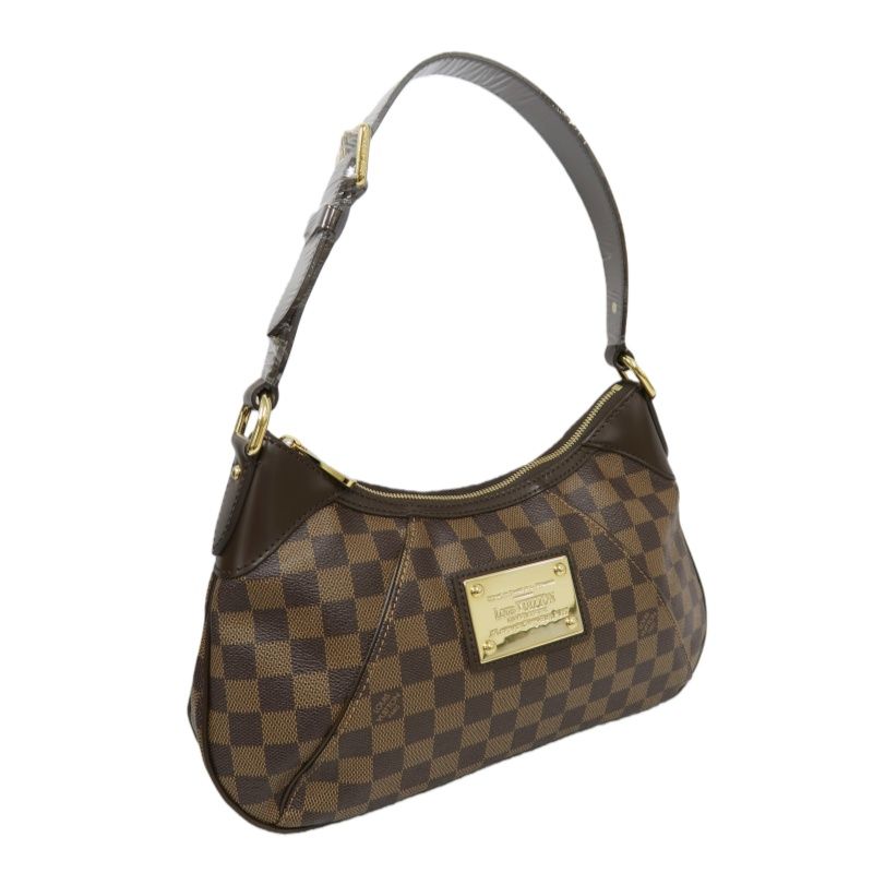 LOUIS VUITTON Damier Ebene Thames Shoulder Bag (With Dust Bag, Coated Canvas)