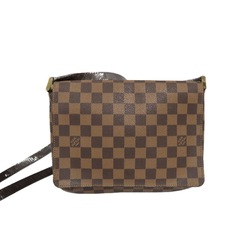 LOUIS VUITTON Damier Musette Tango Brown Shoulder Crossbody Bag (Coated Canvas)