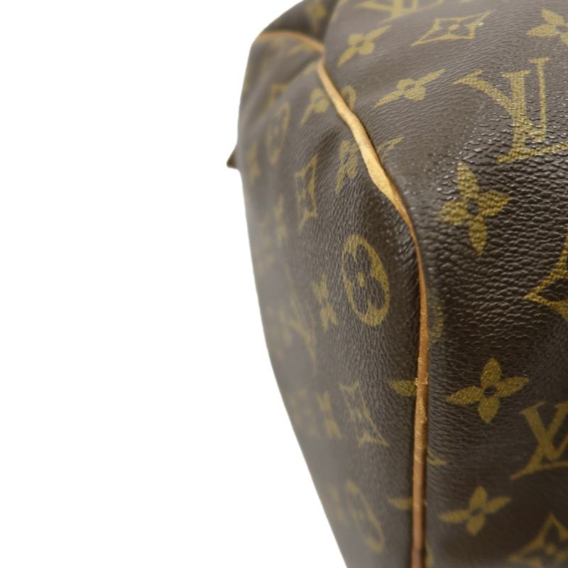 LOUIS VUITTON Keepall 45, Monogram Coated Canvas, Boston Travel & Handbag, Brown, with Name Tag and Pochette