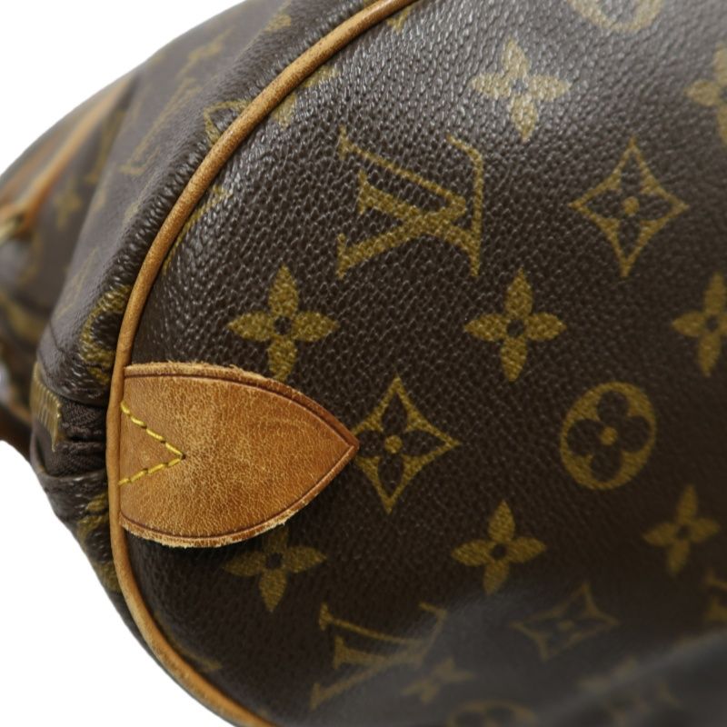 LOUIS VUITTON Keepall 45, Monogram Coated Canvas, Boston Travel & Handbag, Brown, with Name Tag and Pochette