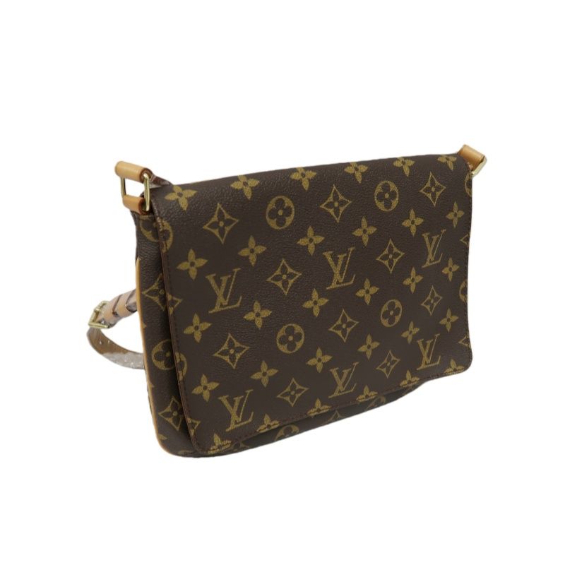 LOUIS VUITTON Musette Tango Short, Monogram Coated Canvas, Crossbody Bag, Brown (Nicknamed "Faye Wong Bag")