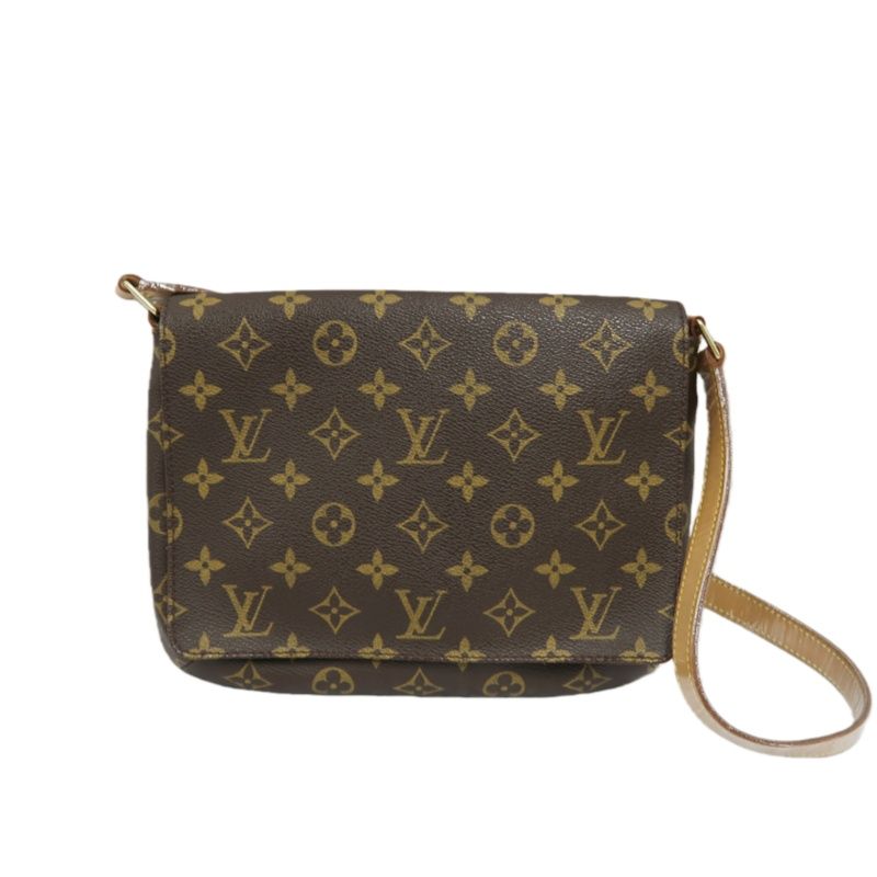 LOUIS VUITTON Musette Tango Short, Monogram Coated Canvas, Crossbody Bag, Brown (Nicknamed "Faye Wong Bag")