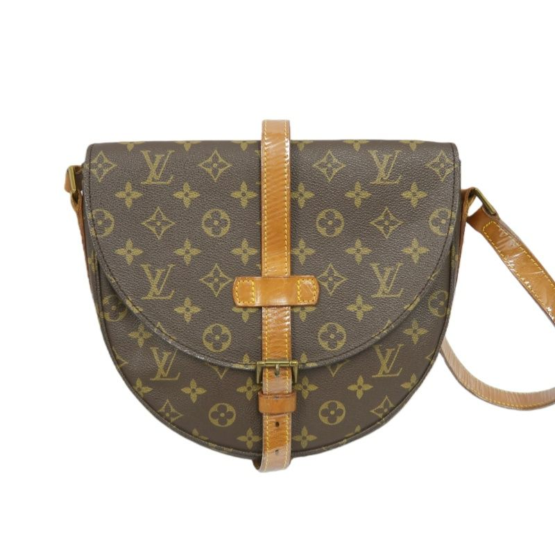 LOUIS VUITTON Monogram Chantilly Shield Design Brown Coated Canvas Shoulder Bag