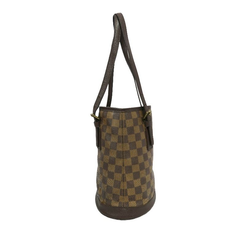 LOUIS VUITTON Damier Bucket Brown Handbag (With Pouch, Coated Canvas)