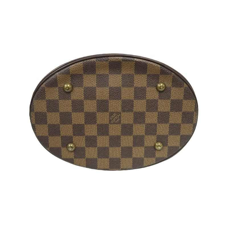 LOUIS VUITTON Damier Bucket Brown Handbag (With Pouch, Coated Canvas)