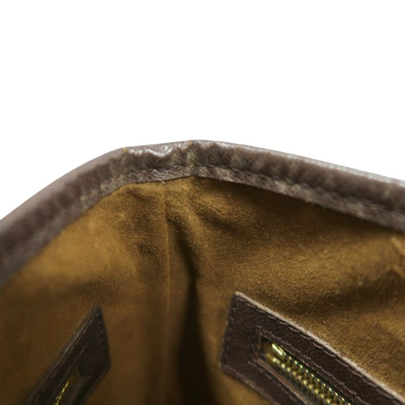 LOUIS VUITTON Damier Bucket Brown Handbag (With Pouch, Coated Canvas)