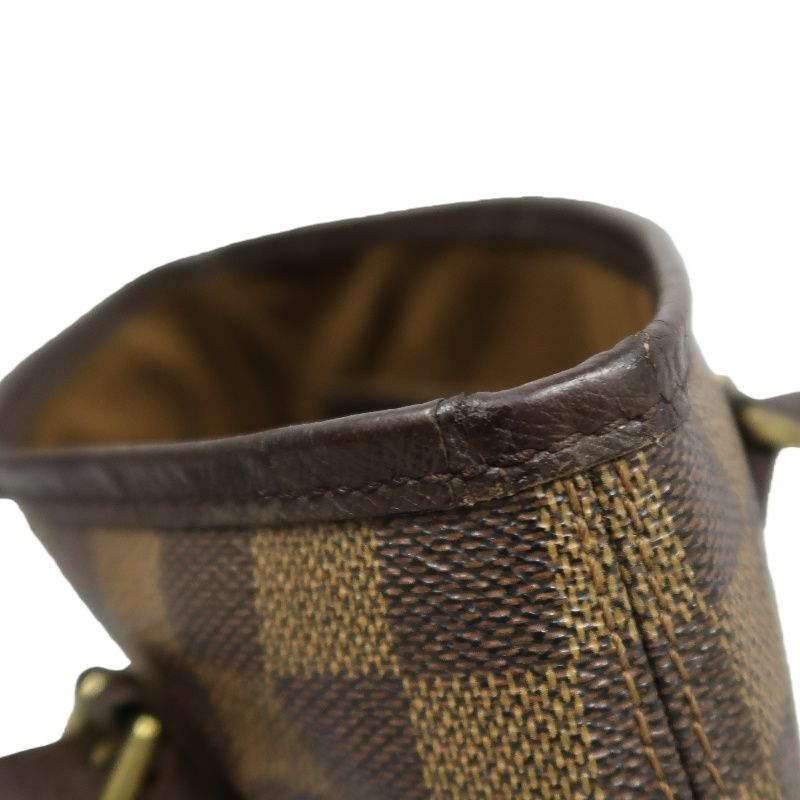 LOUIS VUITTON Damier Bucket Brown Handbag (With Pouch, Coated Canvas)