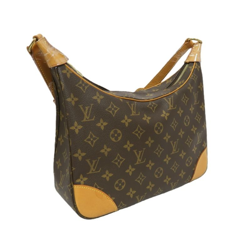 LOUIS VUITTON Boulogne 30, Monogram Coated Canvas, Shoulder Bag, Brown (Nicknamed "Croissant Bag")