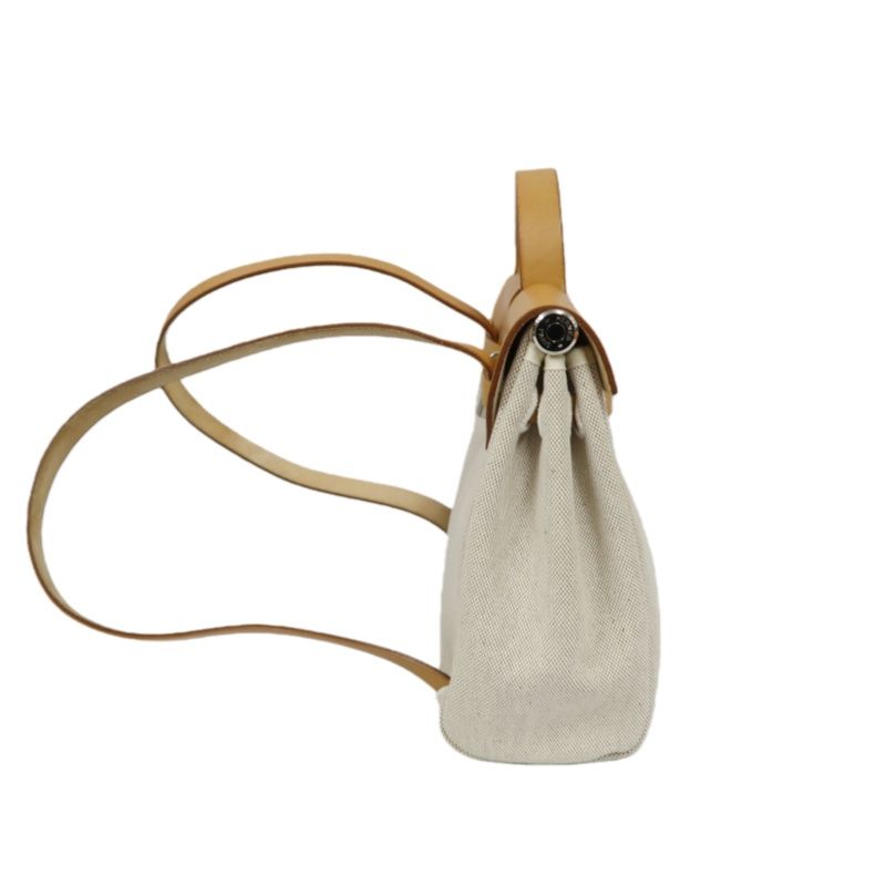 HERMES Beige & Brown Herbag Handbag (With 2 Dust Bags, 2 Padlocks & Keys, Clochette, Extra Bag & Shoulder Strap, Full Box, Canvas)