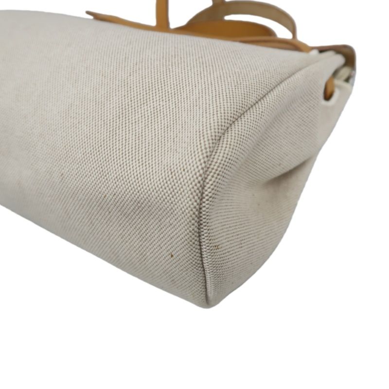 HERMES Beige & Brown Herbag Handbag (With 2 Dust Bags, 2 Padlocks & Keys, Clochette, Extra Bag & Shoulder Strap, Full Box, Canvas)