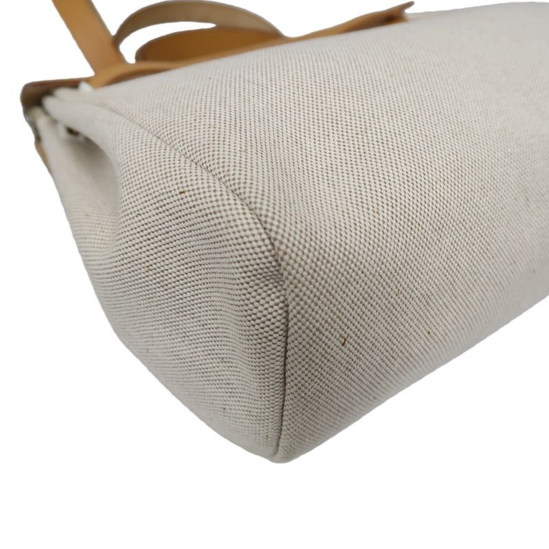 HERMES Beige & Brown Herbag Handbag (With 2 Dust Bags, 2 Padlocks & Keys, Clochette, Extra Bag & Shoulder Strap, Full Box, Canvas)