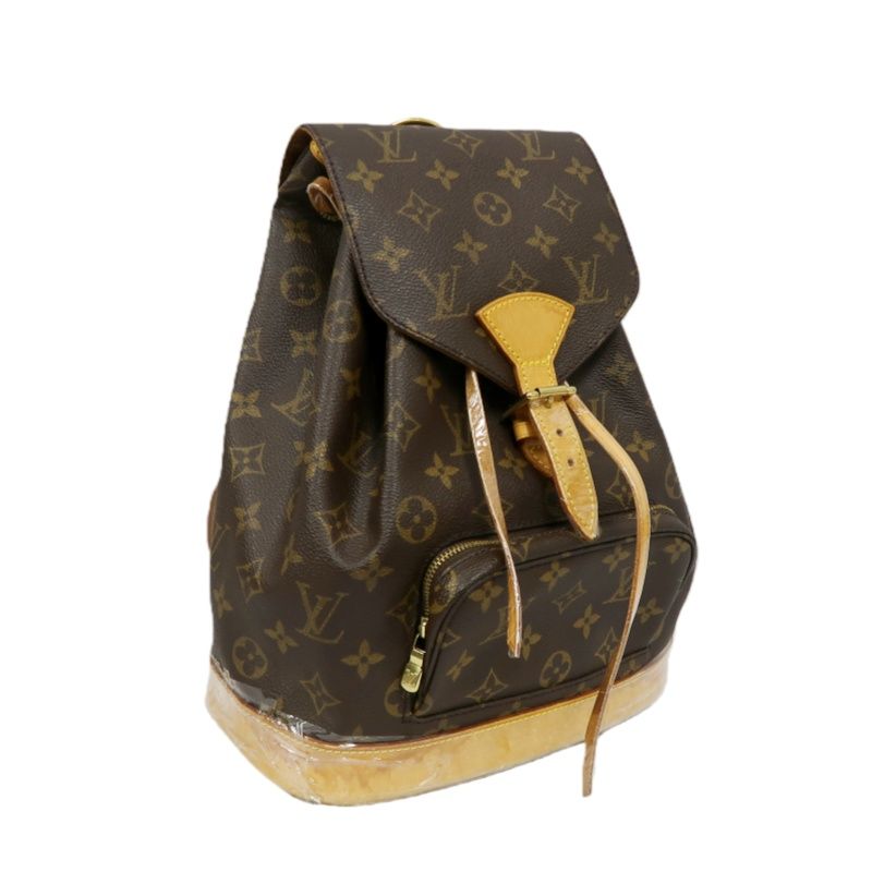 LOUIS VUITTON Montsouris MM, Monogram Coated Canvas, Backpack, Brown