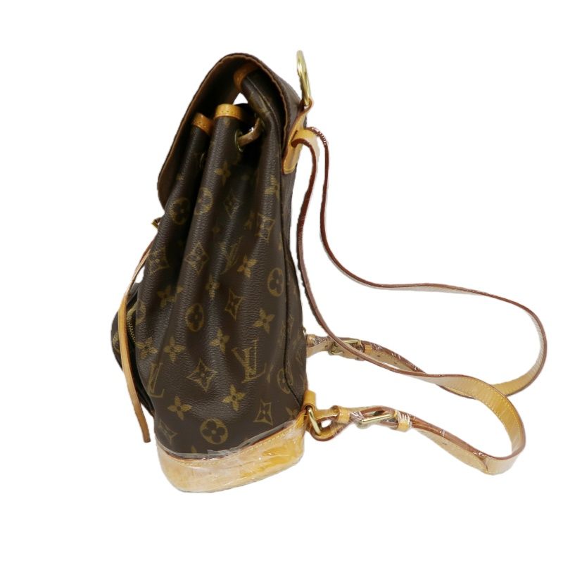 LOUIS VUITTON Montsouris MM, Monogram Coated Canvas, Backpack, Brown