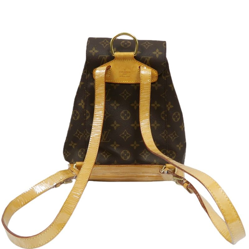 LOUIS VUITTON Montsouris MM, Monogram Coated Canvas, Backpack, Brown