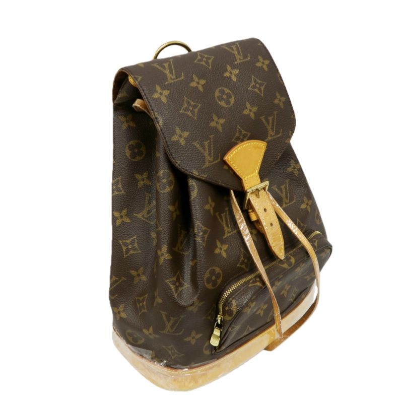 LOUIS VUITTON Montsouris MM, Monogram Coated Canvas, Backpack, Brown
