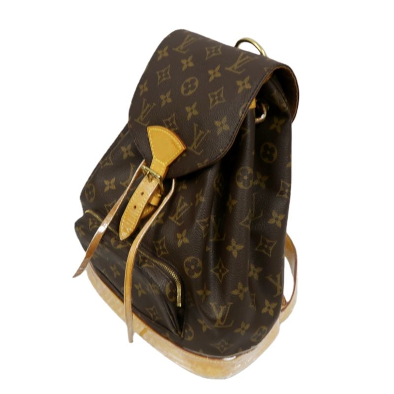 LOUIS VUITTON Montsouris MM, Monogram Coated Canvas, Backpack, Brown