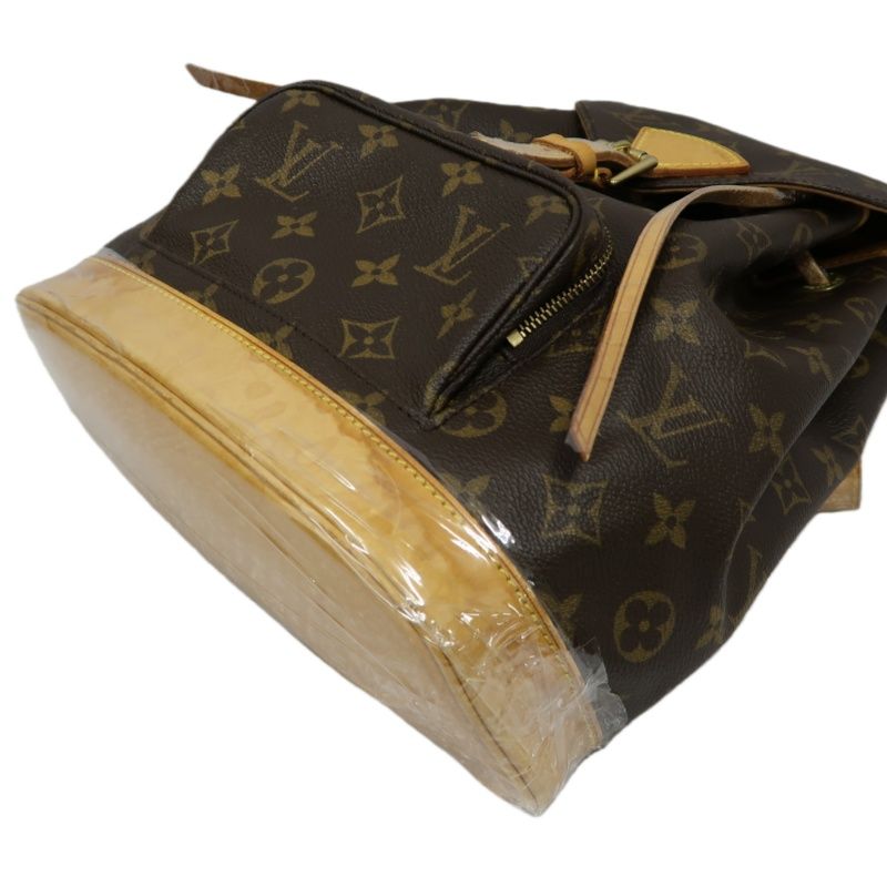 LOUIS VUITTON Montsouris MM, Monogram Coated Canvas, Backpack, Brown