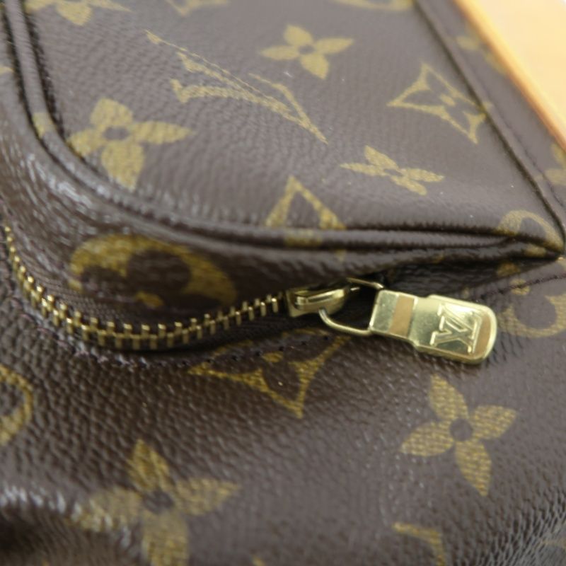 LOUIS VUITTON Montsouris MM, Monogram Coated Canvas, Backpack, Brown