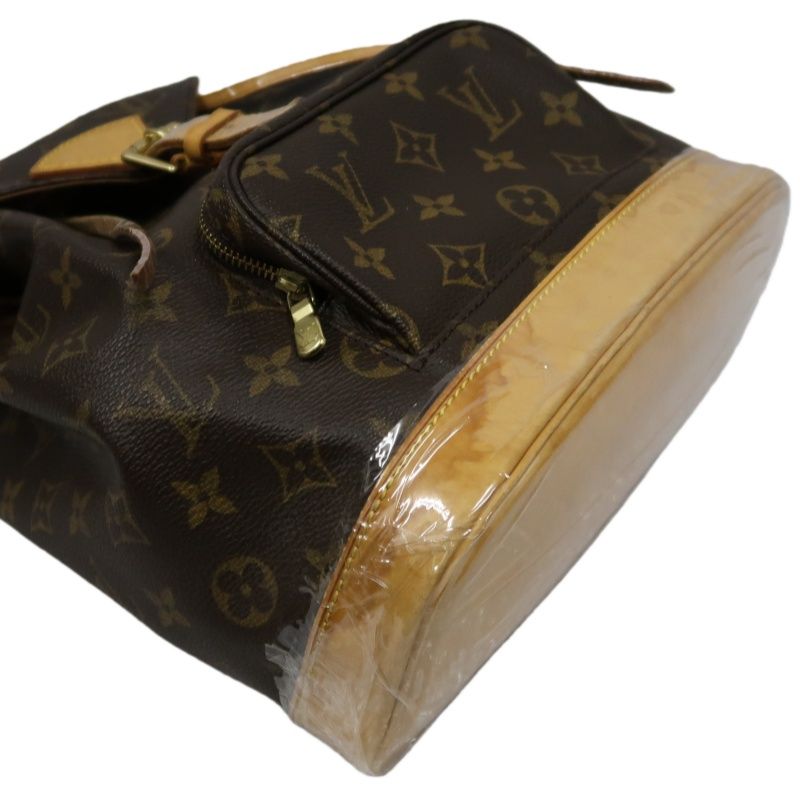 LOUIS VUITTON Montsouris MM, Monogram Coated Canvas, Backpack, Brown
